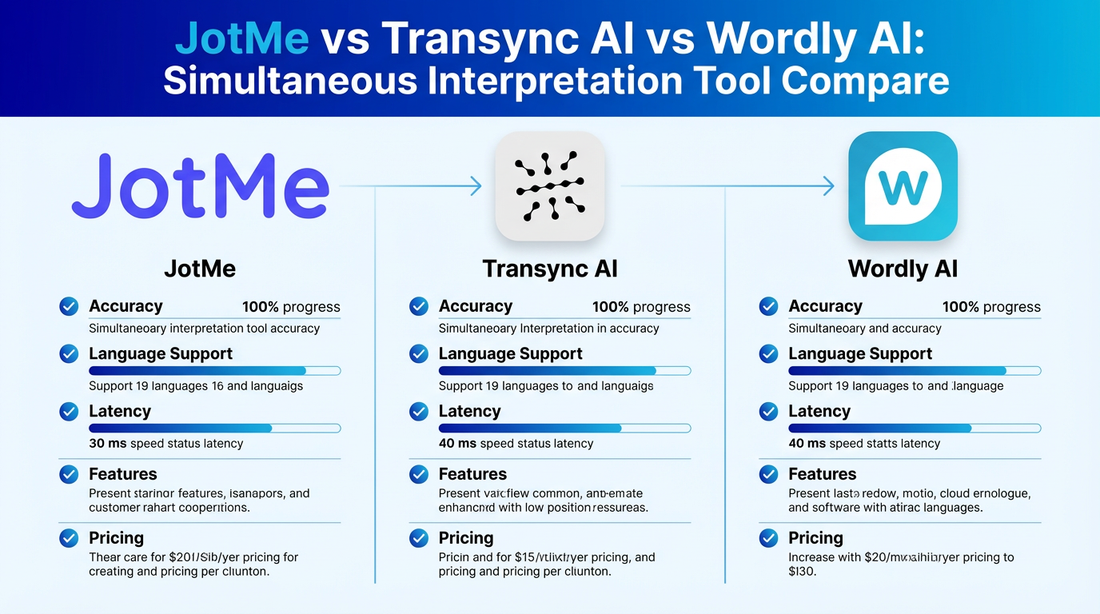 JotMe vs Transync AI vs Wordly AI: Simultaneous Interpretation Tool Compare