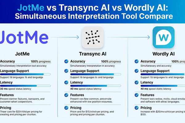 JotMe vs Transync AI vs Wordly AI: Simultaneous Interpretation Tool  Compared