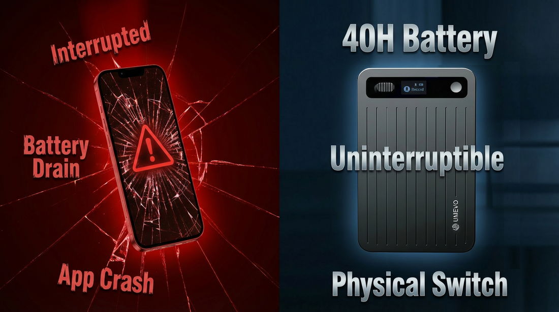 Why Professionals Don't Trust iPhone Recording: Battery Anxiety & The Risk of Interruptions