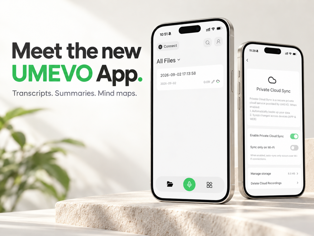 Introducing the new UMEVO App with recording library and Private Cloud Sync