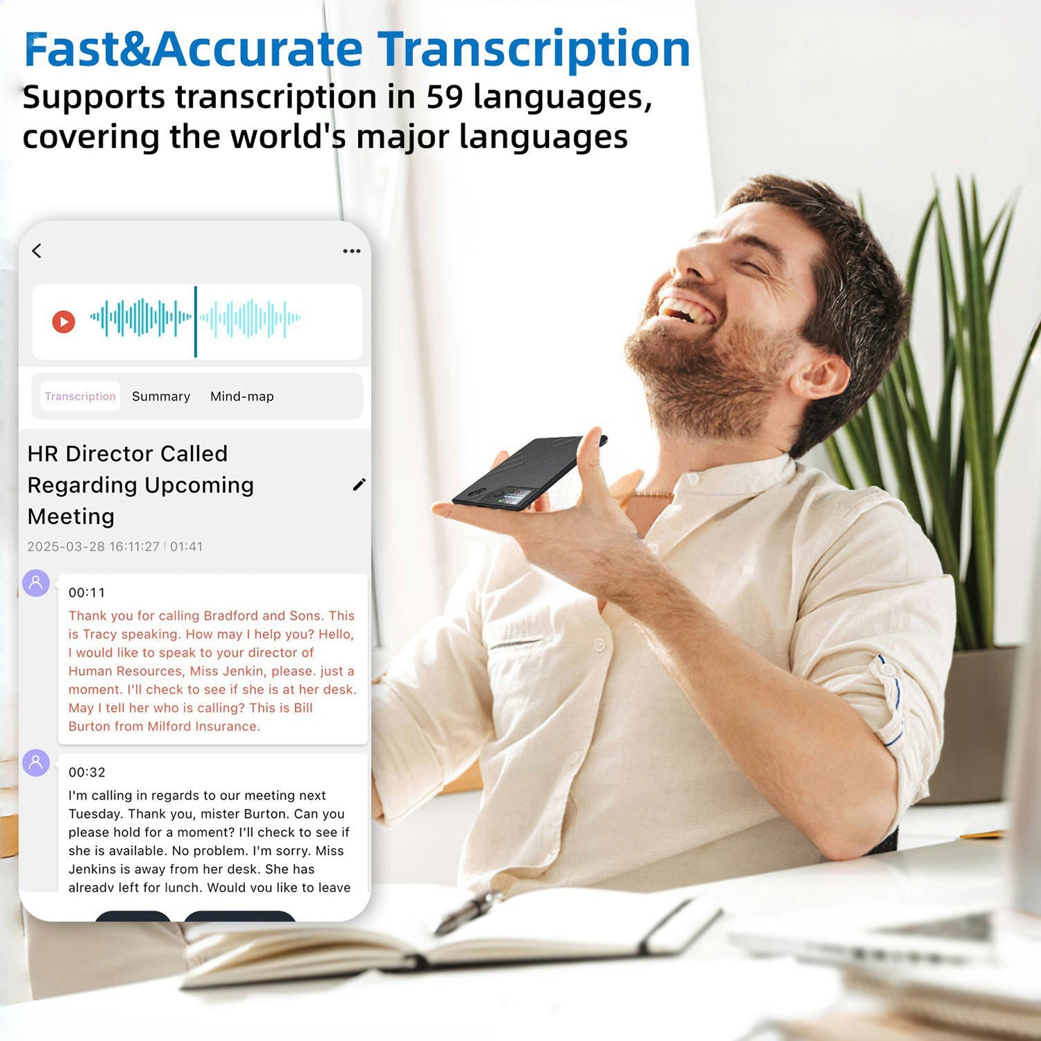 UMEVO Note - Magnetic AI Voice Recorder - Accuracy Translation & Smart Summarization