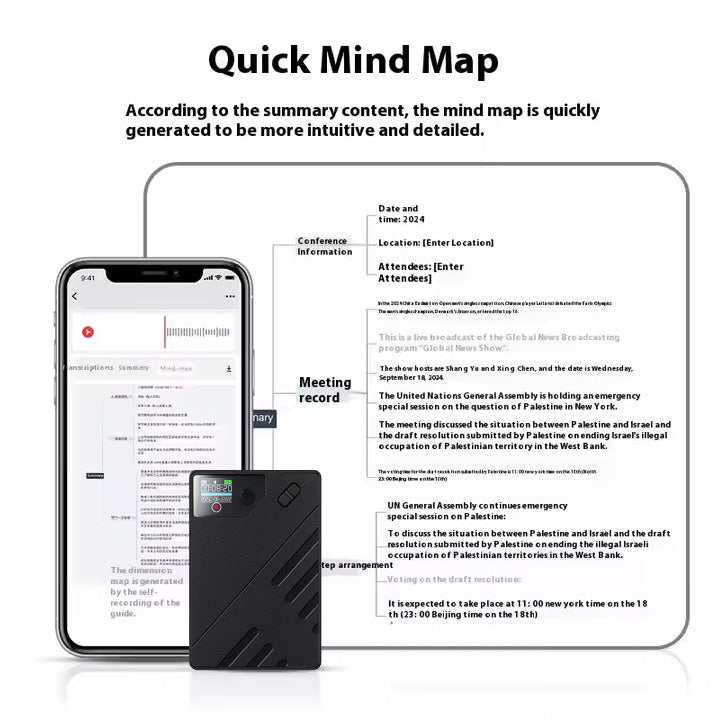 UMEVO Note - Magnetic AI Voice Recorder - Accuracy Translation & Smart Summarization
