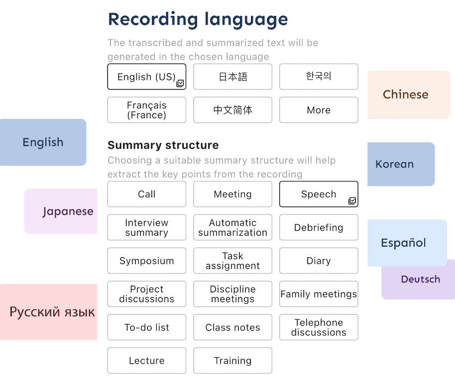 Transcribe in 140+ languages