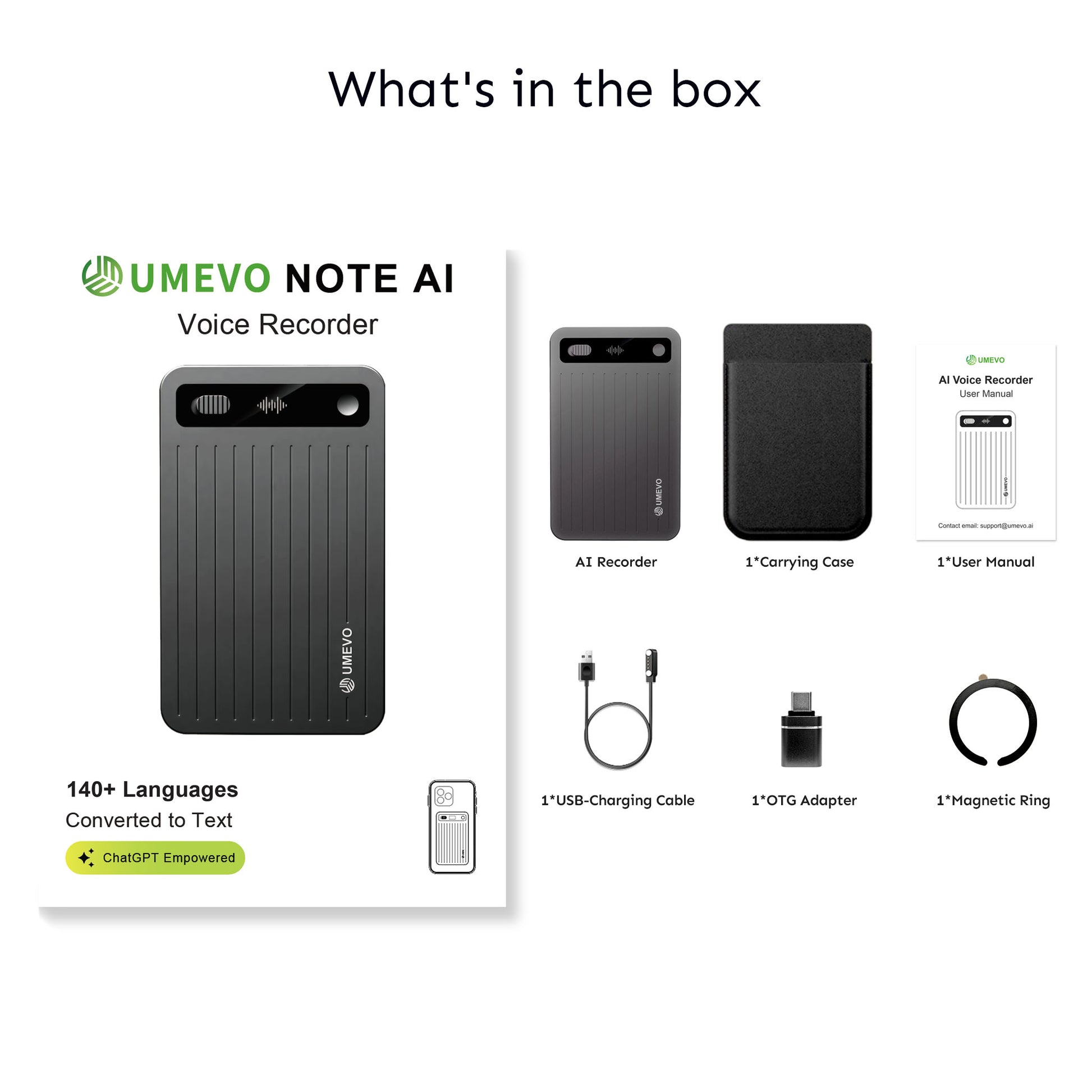 UMEVO Note Plus - AI Voice Recorder: Voice Transcription & Summary