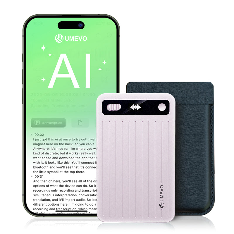 UMEVO Note Plus - Magnetic AI Voice Recorder: HD Noise Reduction & Mobile AI Assistant | Voice Transcription & Summary Powered by ChatGPT