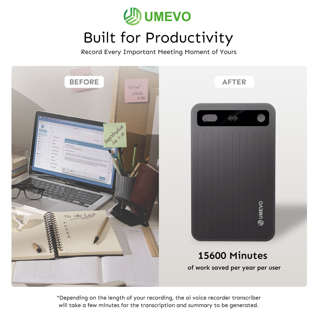 UMEVO Note Plus - AI Voice Recorder: Voice Transcription & Summary