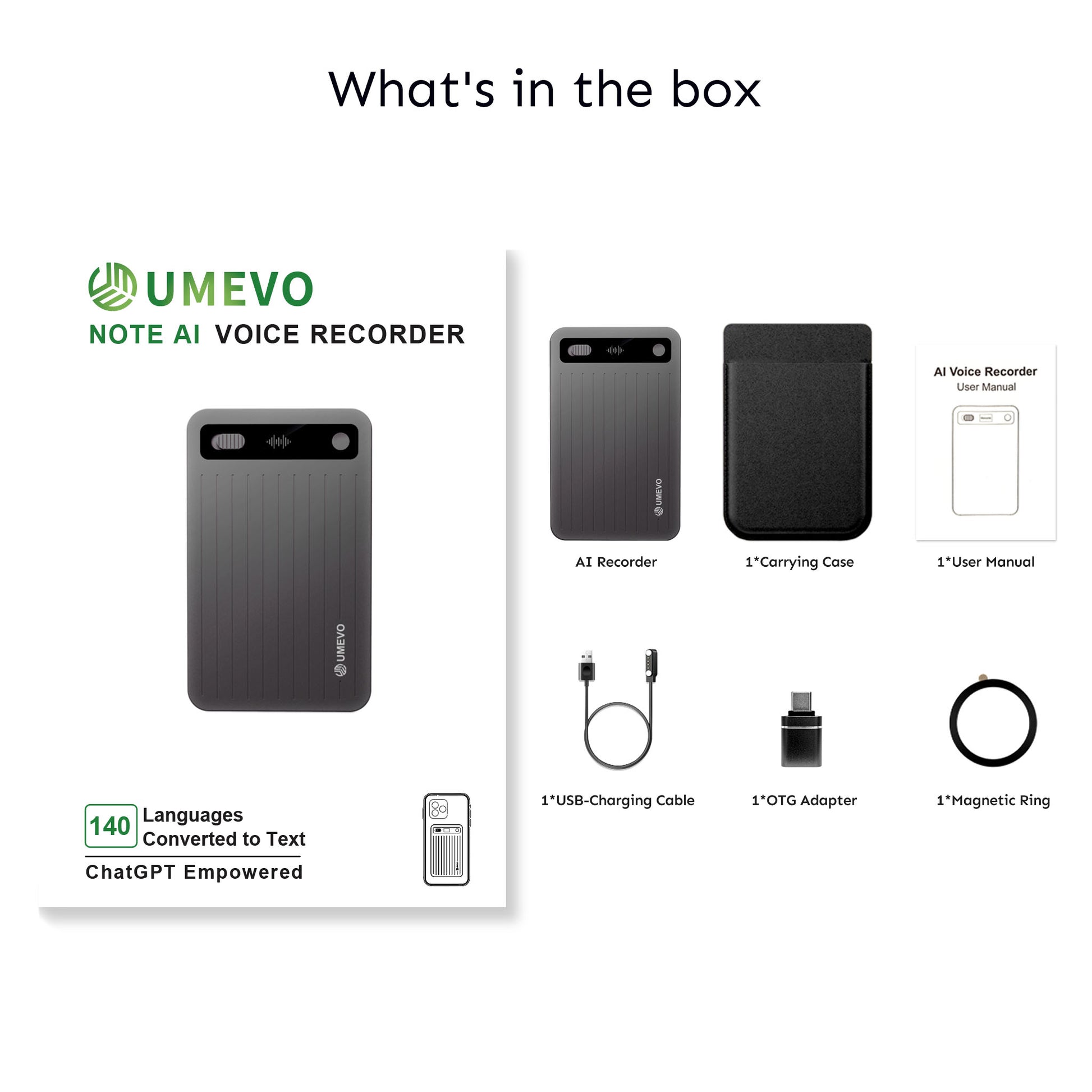 UMEVO Note Plus - AI Voice Recorder: Voice Transcription & Summary